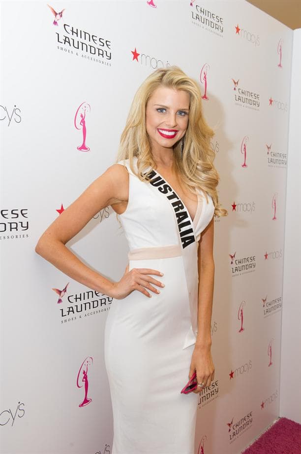 Tegan Martin Miss Universe Australia 2014 at Chinese Laundry Shoes Meet