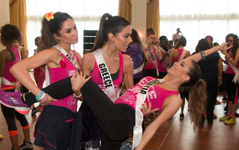 Ismini Dafopoulou Miss Universe Greece 2014 at Zumba Fitness Class