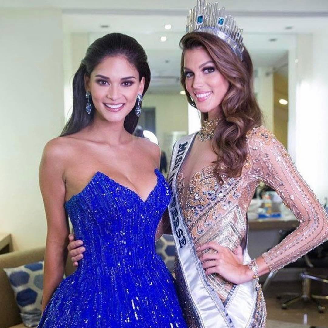 Iris Mittenaere Miss Universe 2016 with Pia Wurtzbach MissUniverse 2015