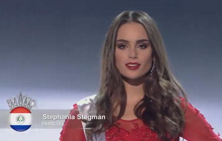Stephania Vasquez Stegman from Paraguay in evening gown for Miss Supranational 2015