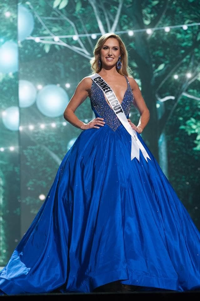 Olga Litvinenko Miss Connecticut USA 2017 during Preliminary Evening Gown Competition (Photo Credit: Miss USA Facebook Official)