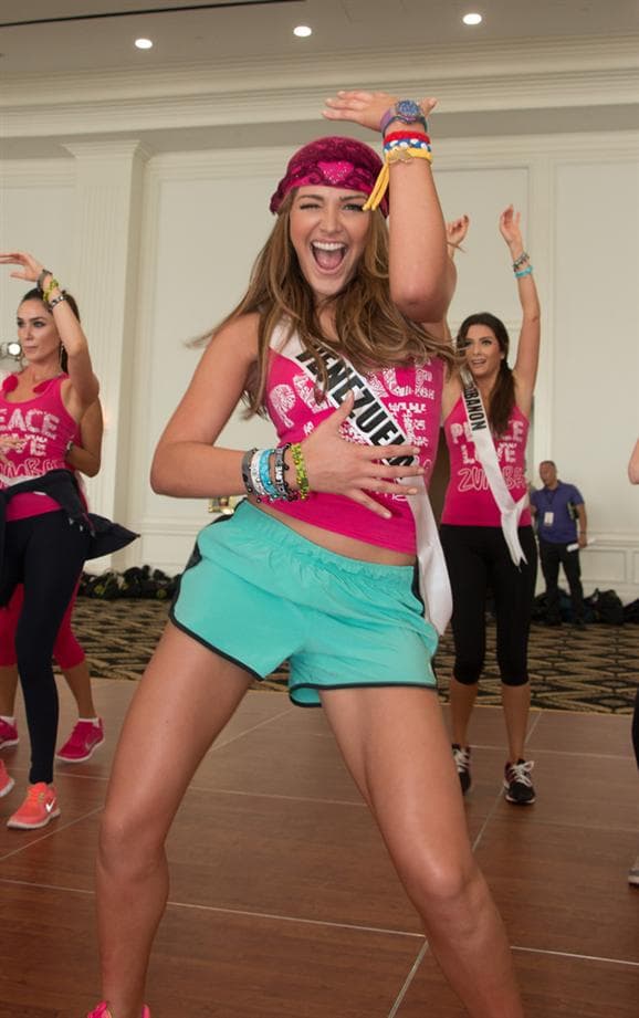 Migbelis Castellanos Miss Universe Venezuela 2014 at Zumba Fitness Class