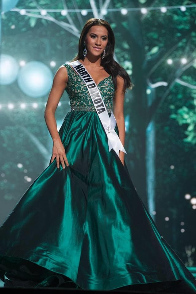 Raquel Marie Wellentin Miss North Dakota USA 2017 during Preliminary Evening Gown Competition (Photo Credit: Miss USA Facebook Official)