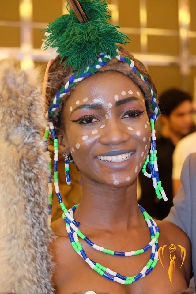 Alma Nancy Sesay Miss Earth Sierra Leone 2018, Finalist Miss Earth 2018 at National Costume Competition (Photo Courtesy: Miss Earth Facebook Official)