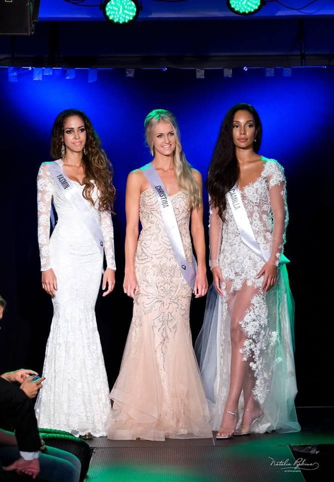 The Top 3 finalists of Miss Universe Norway 2016 - Yasmin Osee Aakre, Christina Waage and Camilla Ellinor De Souza Devik