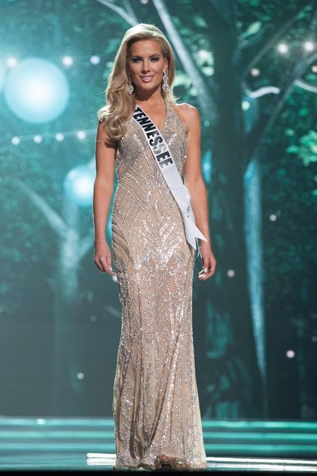 Allee-Sutton Hethcoat Miss Tennessee USA 2017 during Preliminary Evening Gown Competition (Photo Credit: Miss USA Facebook Official)