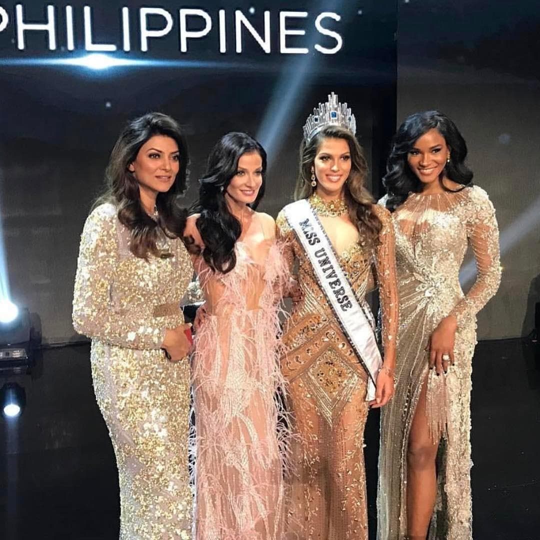 Iris Mittenaere Miss Universe 2016 with Former Miss Universe titleholders