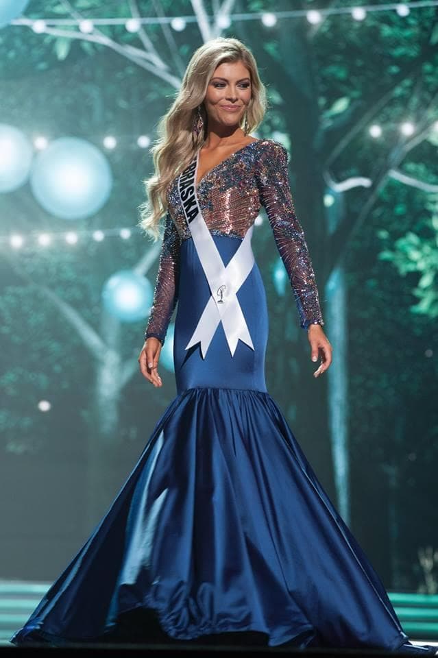 Jasmine Fuelberth Miss Nebraska USA 2017 during Preliminary Evening Gown Competition (Photo Credit: Miss USA Facebook Official)