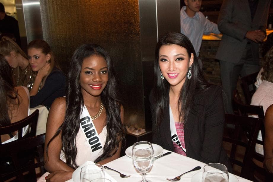 Maggaly Ornellia Emmanuelle Nguema from Gabon at  Trattoria Di Campo having dinner