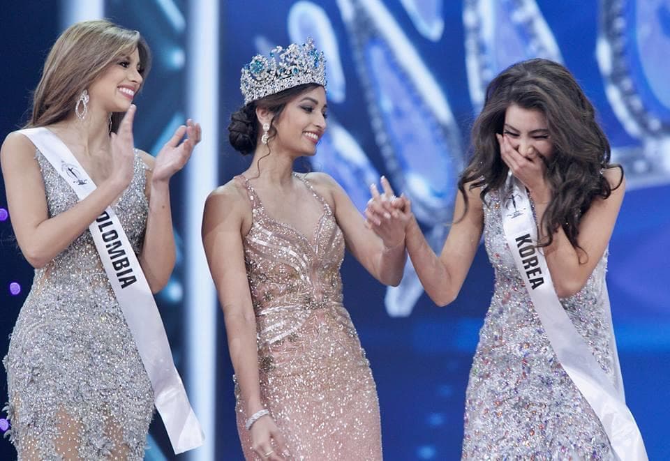 Jenny Kim from South Korea winner Miss Supranational 2017 with first runner-up and Miss Supranational 2016 winner Srinidhi Shetty