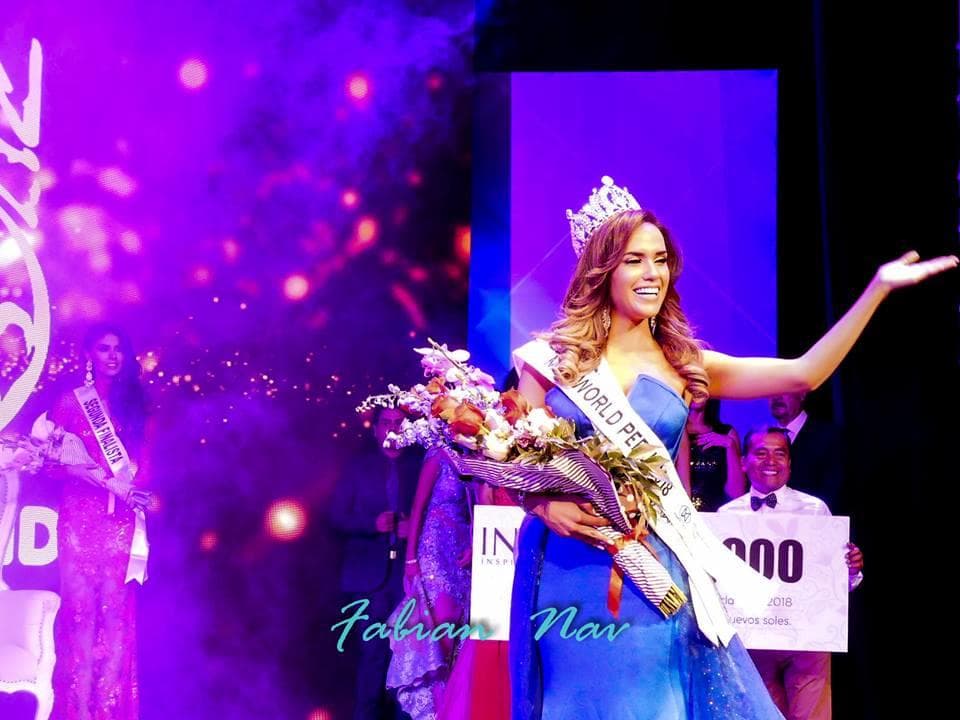 Estefani Mauricci Gil Miss World La Libertad 2018, crowned Miss World Peru 2018 (Photo Credits Miss World Peru Facebook Official)
