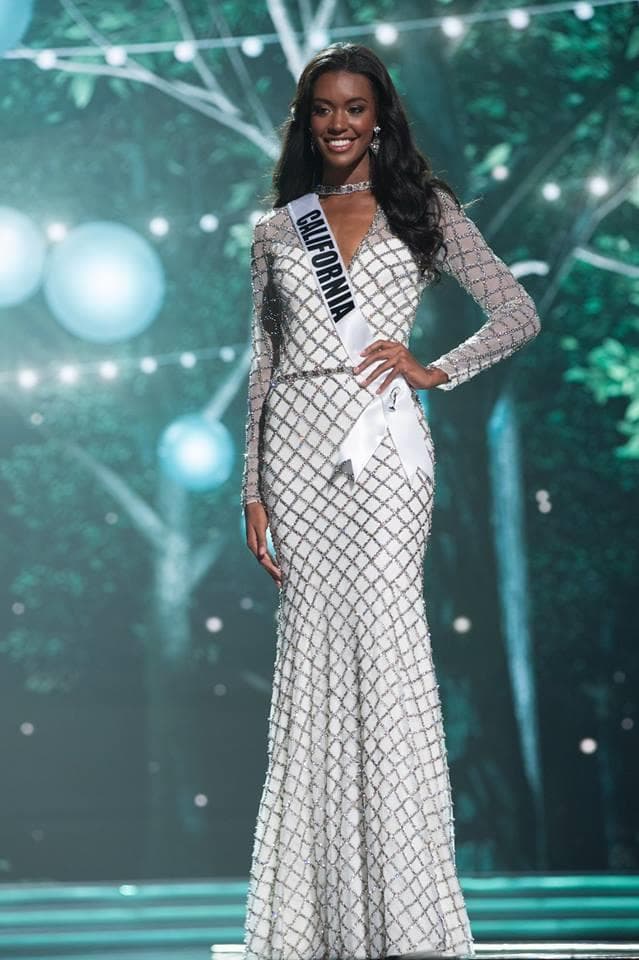 India Williams Miss California USA 2017 during Preliminary Evening Gown Competition (Photo Credit: Miss USA Facebook Official)
