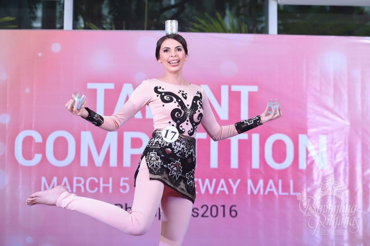 Priscilla Kimberley Dela Cruz Binibining Pilipinas 2016 Contestant showcasing her talent during Talent Competition held Gateway Mall (Photo Credits: Bb. Pilipinas 2016 Facebook Officials)