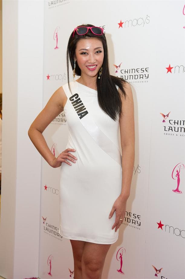 Yanliang Hu Miss Universe China 2014 at Chinese Laundry Shoes Meet
