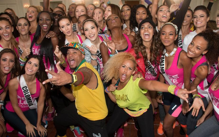 Yomatzy Hazlewood De La Rosa Miss Universe Panama 2014 at Zumba Fitness Class