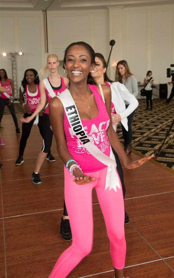 Hiwot Bekele Mamo Miss Universe Ethiopia 2014 at Zumba Fitness Class
