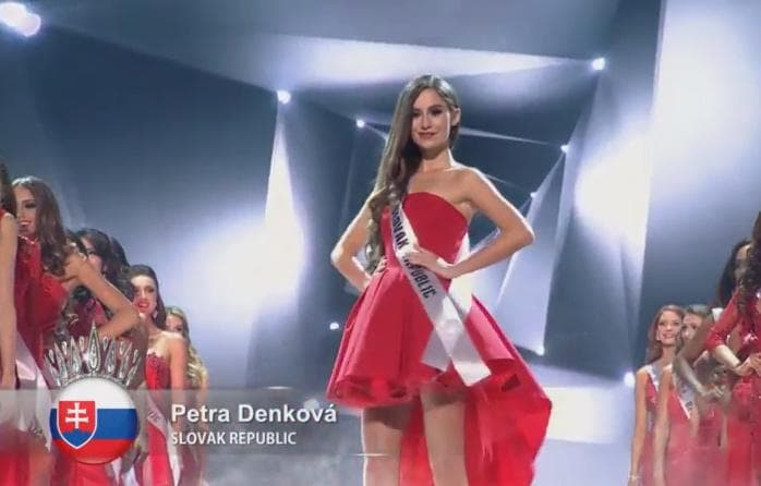 Petra Denkova from Slovakia in evening gown for Miss Supranational 2015