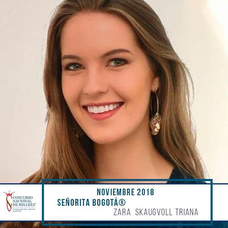 Zara Skaugvoll Triana from Bogotá, Finalist Miss Colombia 2019/ Señorita Colombia 2019 (Photo Source: Concurso Nacional de Belleza Colombia Official)