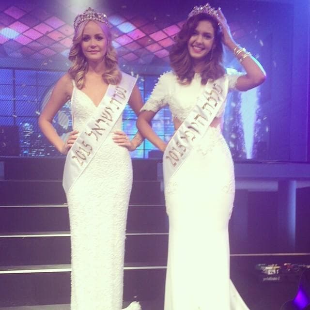 Miss World Israel 2015 Maayan Keren and Miss Universe Israel 2015 Avigail Alfatov