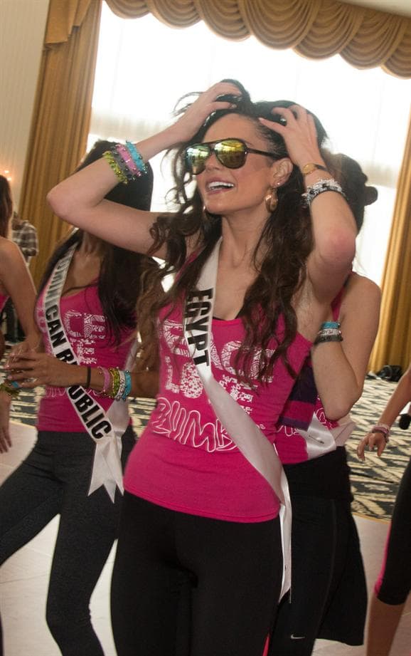 Lara Debbane Miss Universe Egypt 2014 at Zumba Fitness Class