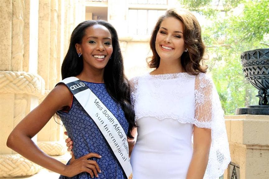 Ntsiki Mkihze Miss South Africa 2015 Finalist with Rolene Strauss Miss World 2014 at Sun City Resorts