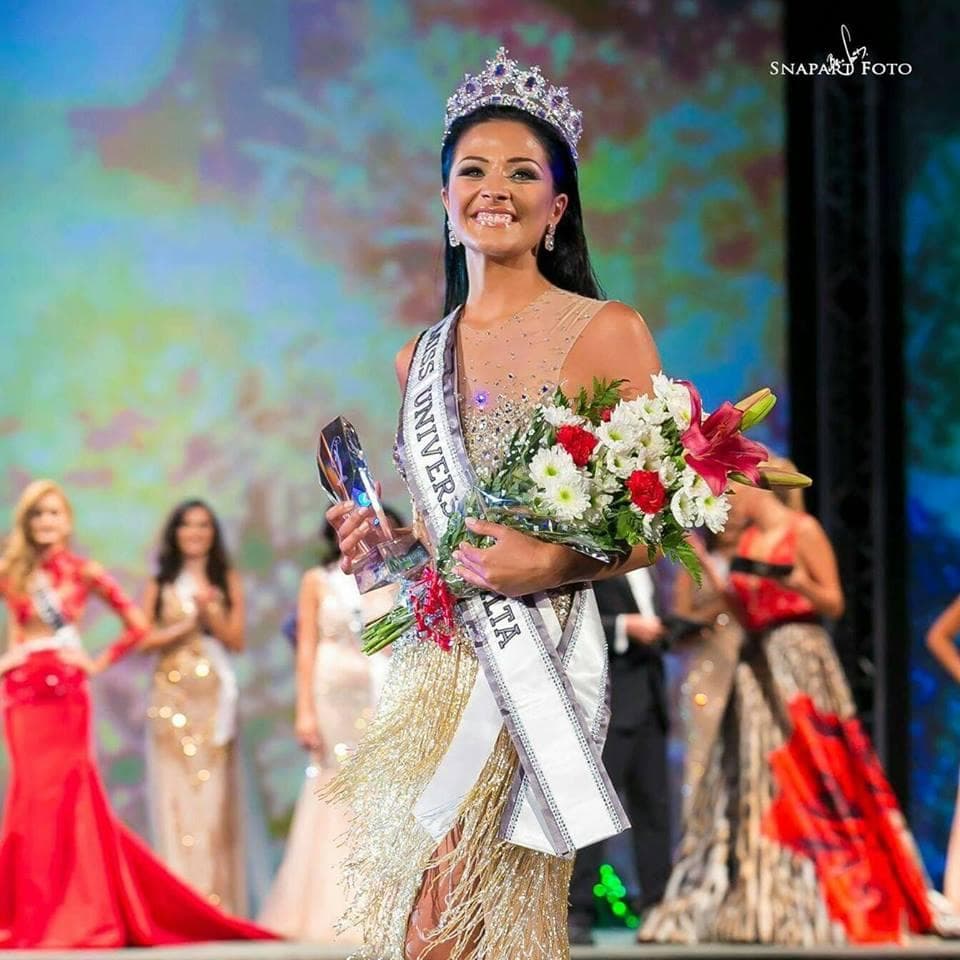 Martha Fenech taking her final walk as Miss Universe Malta 2016