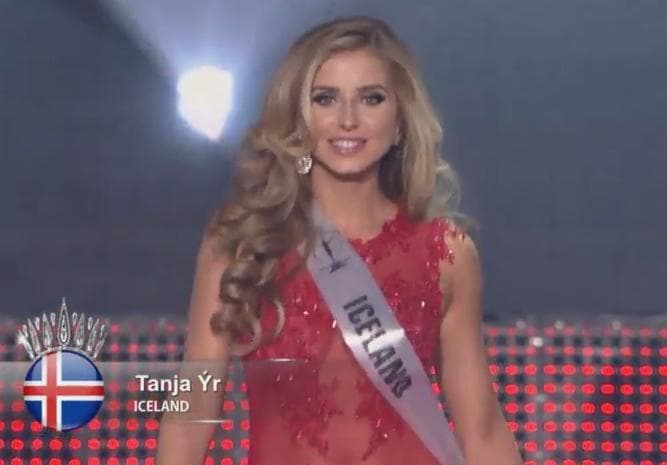 Tanja Yr Asportsdottir from Iceland in evening gown for Miss Supranational 2015