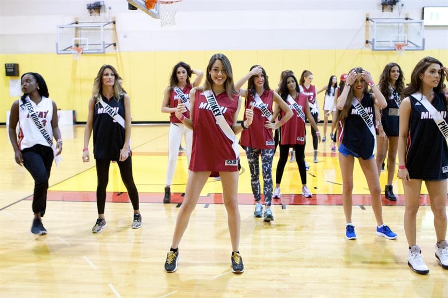 Dilan Cicek Deniz Miss Universe Turkey 2014 at Miami Heat Dance Lessons
