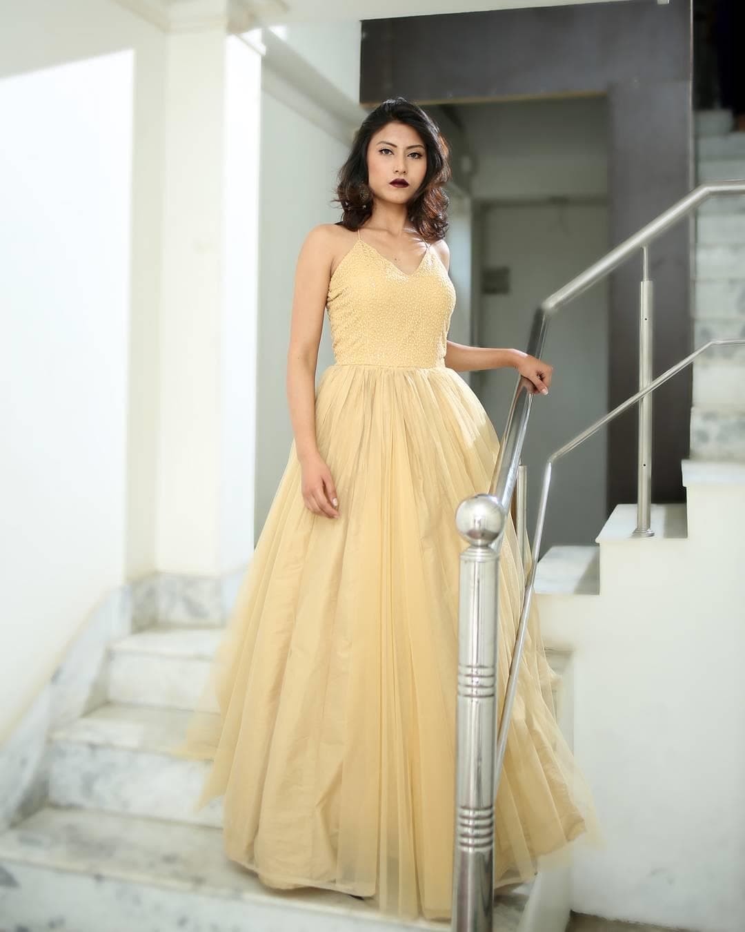 Soibam Kanchan Chanu Femina Miss India 2017 Contestant from Manipur Evening Gown (Photo Credit: Instagram Official)