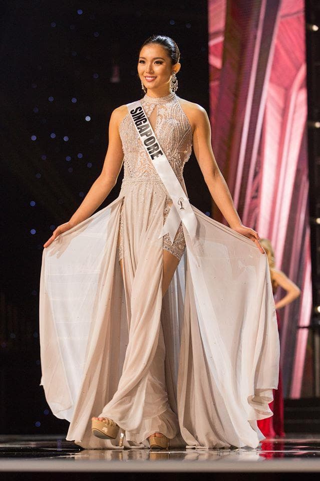 Cheryl Chou Contestant from Singapore in Evening Gown for Miss Universe 2016 (Photo Credits: Facebook Official)