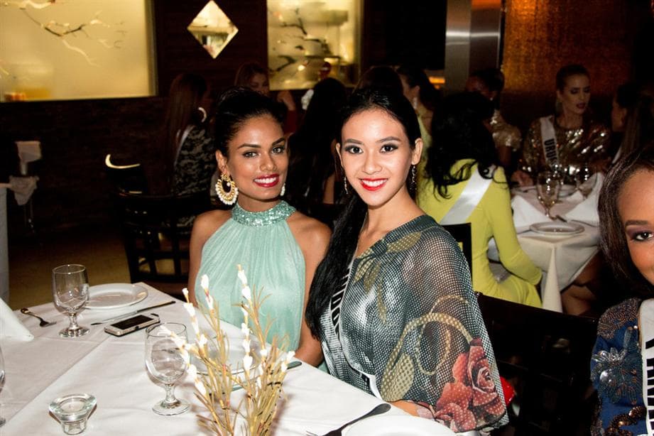 Noyonita Lodh from India at Trattoria Di Campo having dinner