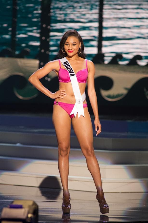 Queen Celestine Miss Universe Nigeria 2014 at Preliminary Swimsuit round