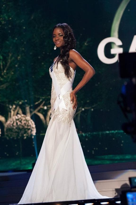 Maggaly Ornellia Emmanuelle Nguema Mamo Miss Universe Gabon 2014 Evening Gown