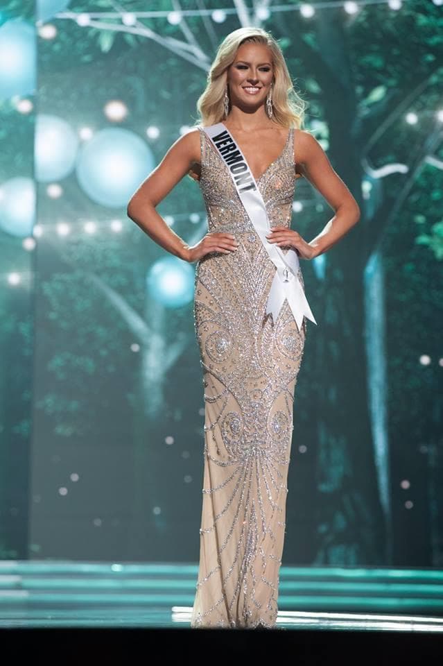 Madison Trimbey Cota Miss Vermont USA 2017 during Preliminary Evening Gown Competition (Photo Credit: Miss USA Facebook Official)