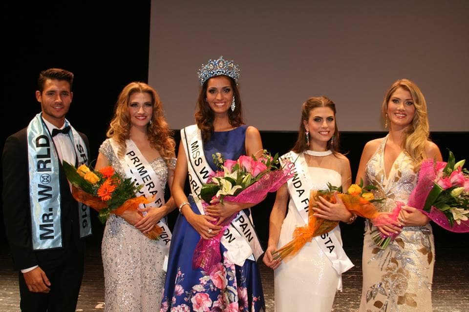 The top 3 winners of Miss World Spain 2016 with Mireia Lalaguna Royo, Miss World Spain 2015