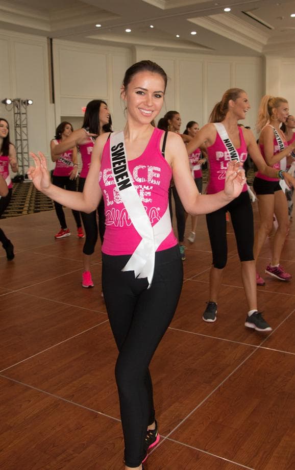 Camilla Hansson Miss Universe Sweden 2014 at Zumba Fitness Class