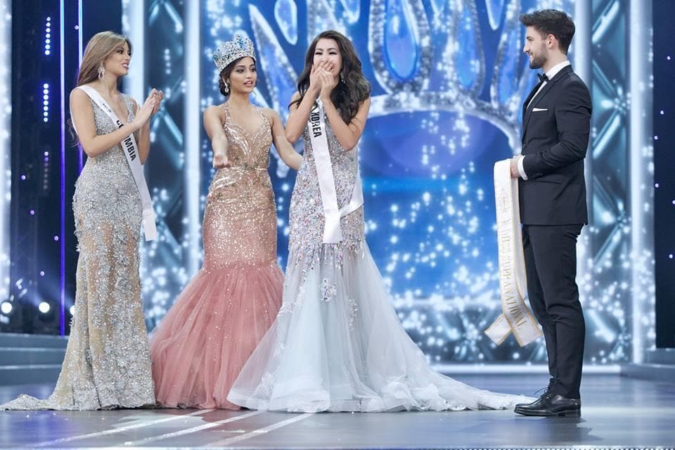 Jenny Kim from South Korea winner Miss Supranational 2017 with first runner-up and Miss Supranational 2016 winner Srinidhi Shetty