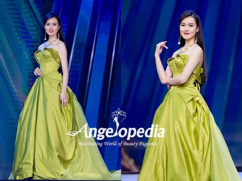 Clover Zhu from Macau - Evening Gown Round Top 16 finalists Miss Earth 2016