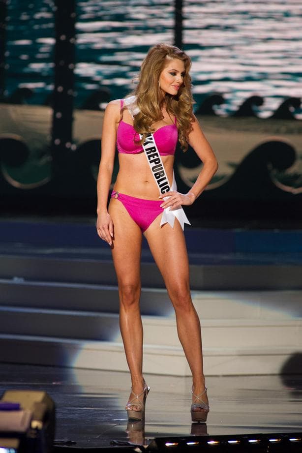 Silvia Prochadzkova Miss Universe Slovakia 2014 at Preliminary Swimsuit round