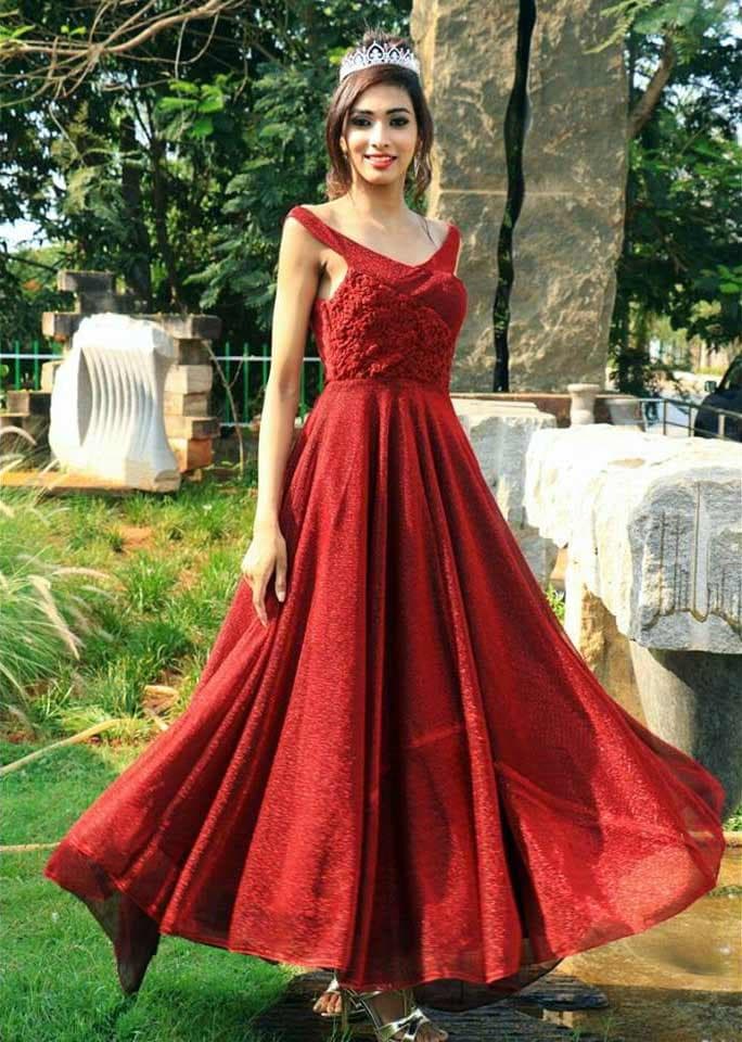 Christeena Biju Femina Miss India 2017 Contestant from Odisha Evening Gown (Photo Credit: Instagram Official)