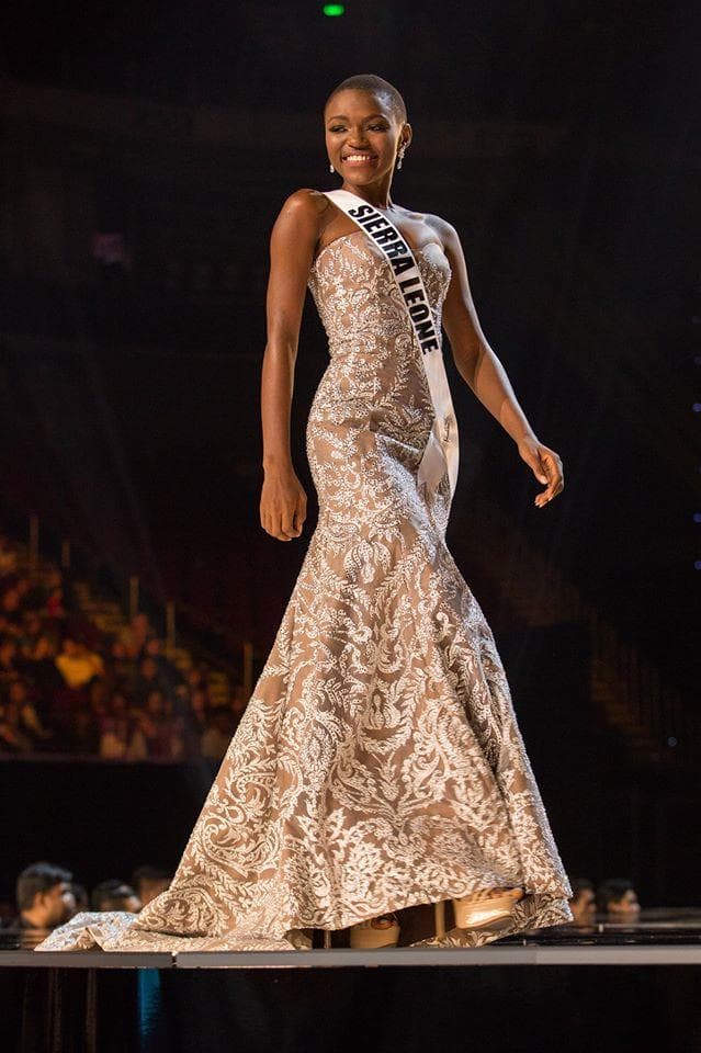 Hawa Kamara Contestant from Sierra Leone in Evening Gown for Miss Universe 2016 (Photo Credits: Facebook Official)