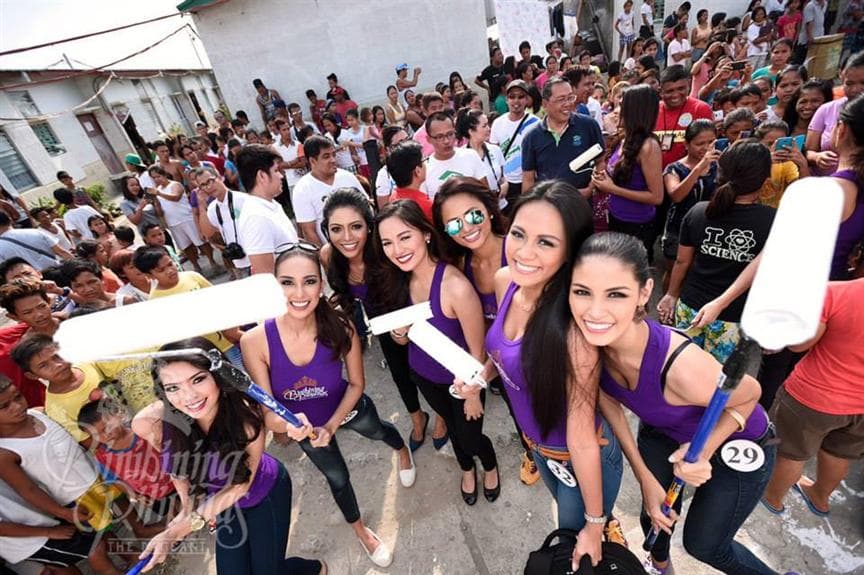 Danita Joan Ruazol Binibini 32 during Mural Painting with Habitat for Humanity (Photo credits - Binibining Pilipinas Official)