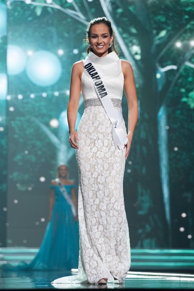 Alex Lauren Smith Miss Oklahoma USA 2017 during Preliminary Evening Gown Competition (Photo Credit: Miss USA Facebook Official)
