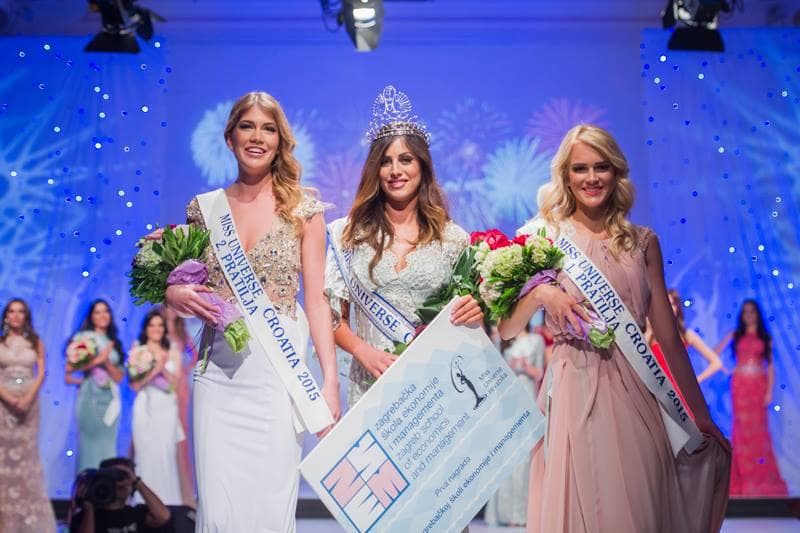 Barbara Ljiljak Miss Universe Croatia 2015,  Alma Fabulic First Runner-up and Mirta Laura Kustan second Runner-up