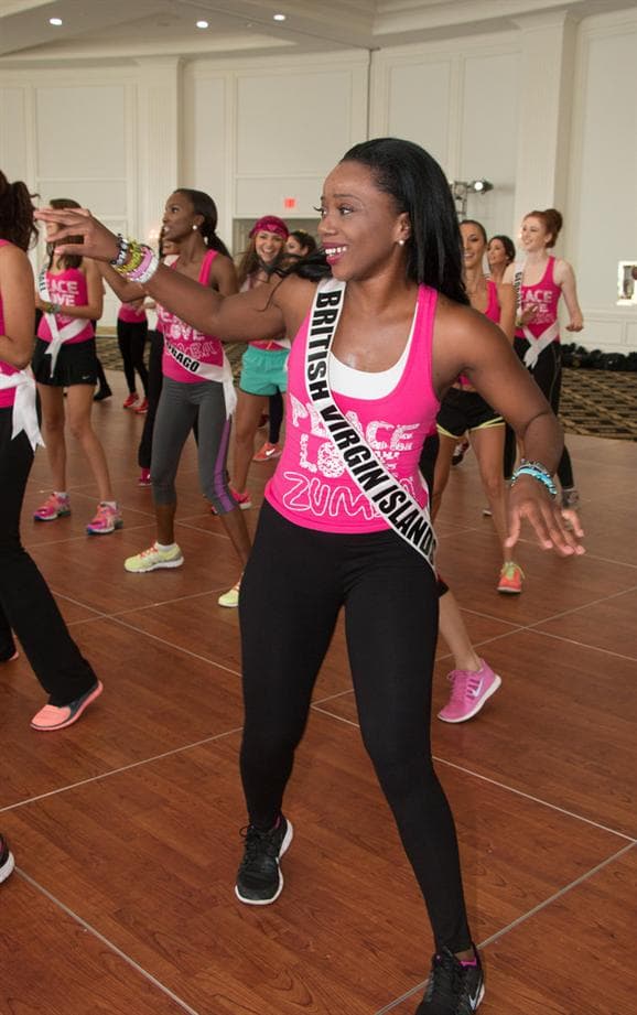 Jaynene Jno Lewis Miss Universe British Virgin Islands 2014 at Zumba Fitness Class