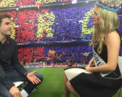 Mireia Lalaguna Miss World 2015 Meets the President of Catalonia during Homecoming