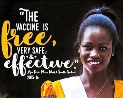 Ajah Deng Miss World South Sudan 2015 supports UNICEF