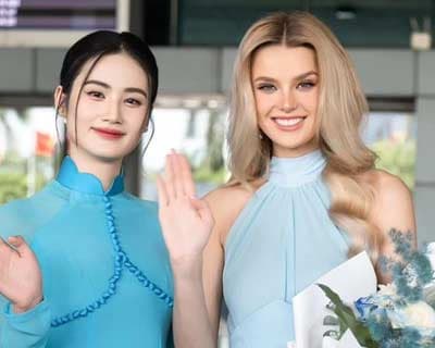 Miss World Krystyna Pyszková Lands in Vietnam for Miss World press conference