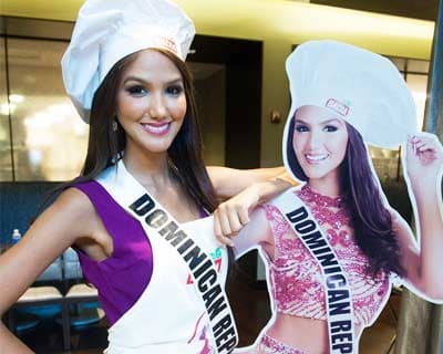 Miss Universe 2014 Contestants for Badia Spices cook off