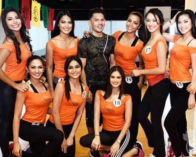 Binibining Pilipinas 2015 Zumba session at Gold's Gym
